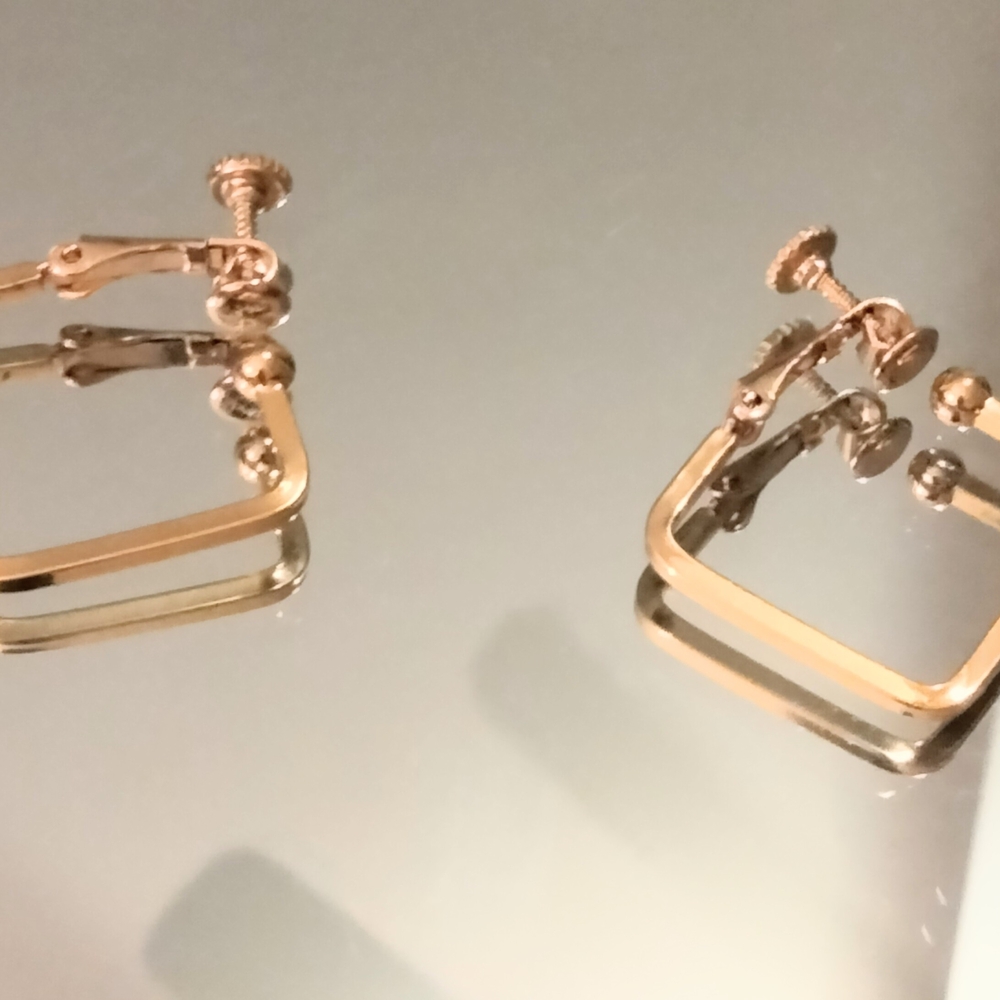 Old Money Earrings Gold Hoop Screw On Geometric Minimalist Luxury Jewelry - Picture 5 of 16